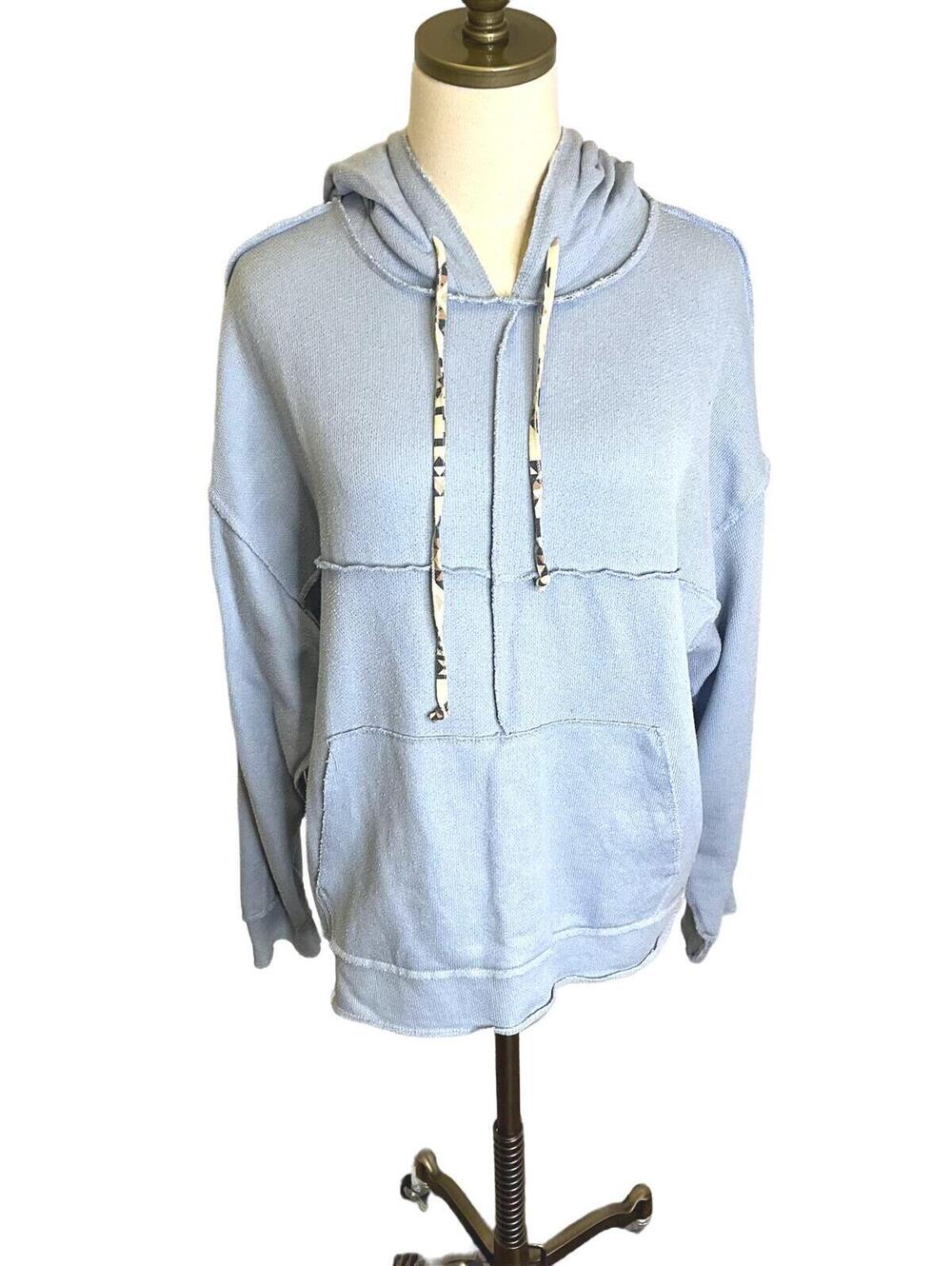 BKE Women's Size Large Blue Pullover Hoodie Sweatshirt